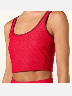 Lululemom Red Textured Crop Sports Bra | Womens | Tennis